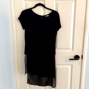 Black shirt with sheer length